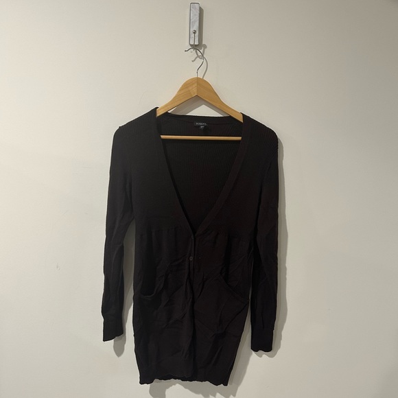 • Eileen Fisher • Women’s Button Down Cardigan Pockets Dark Brown Wool XS - Picture 1 of 3